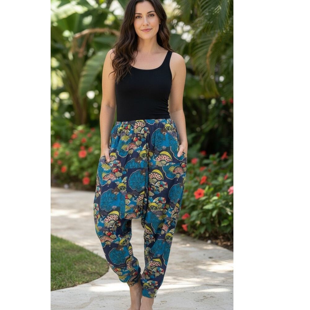 Colorful Asian-Inspired Harem Pants